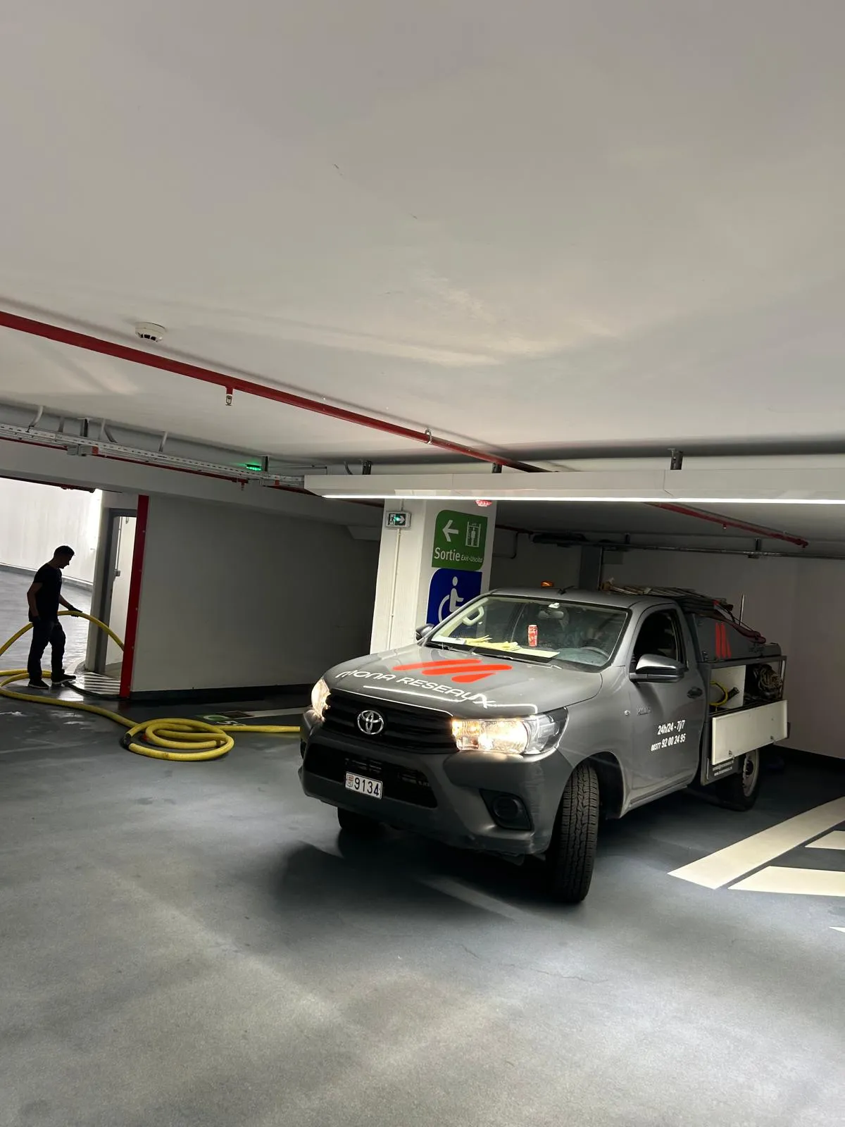 Intervention Mona Réseaux dans un parking souterrain de la Principauté